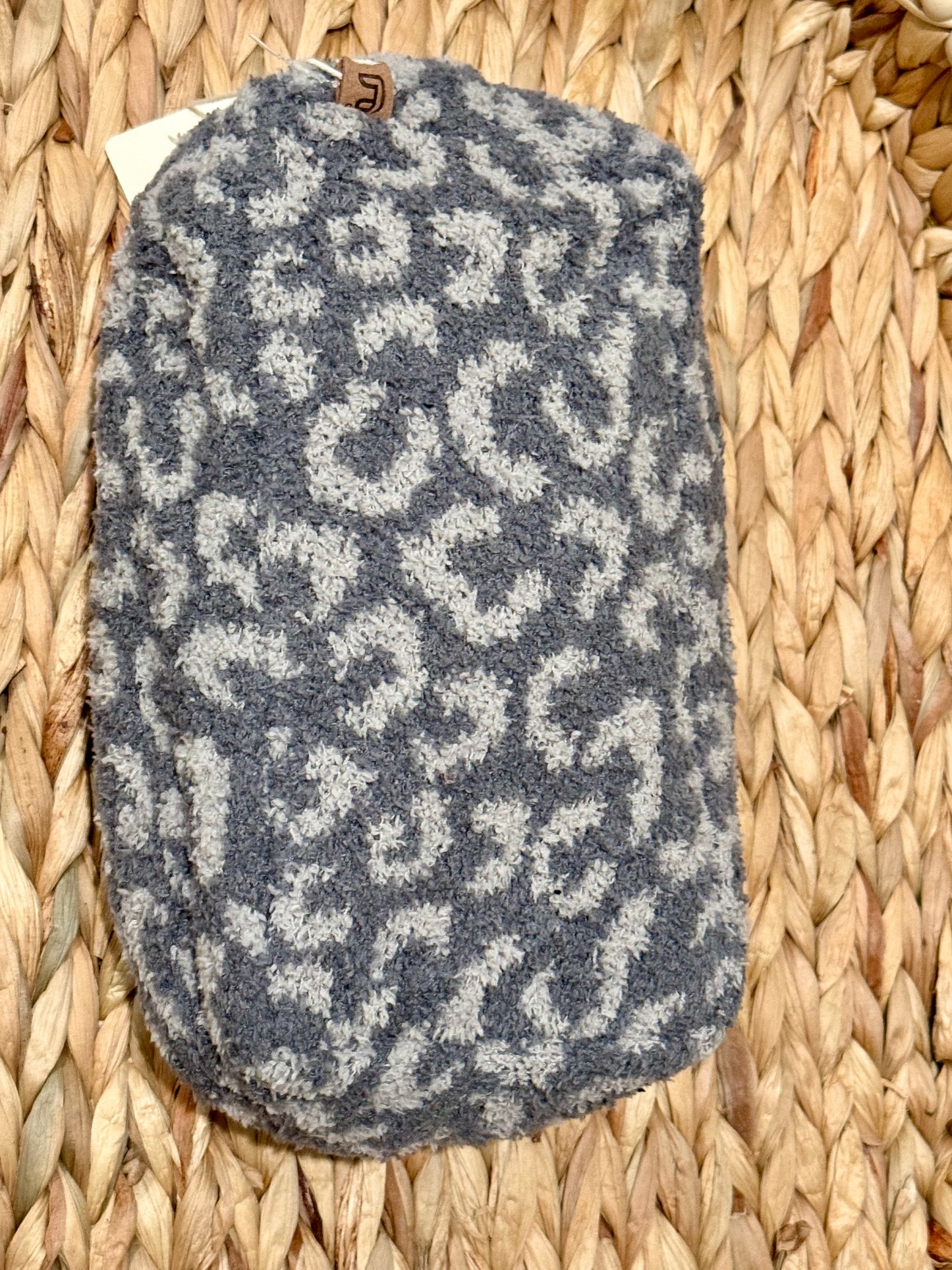 Grey Leopard Makeup Bag