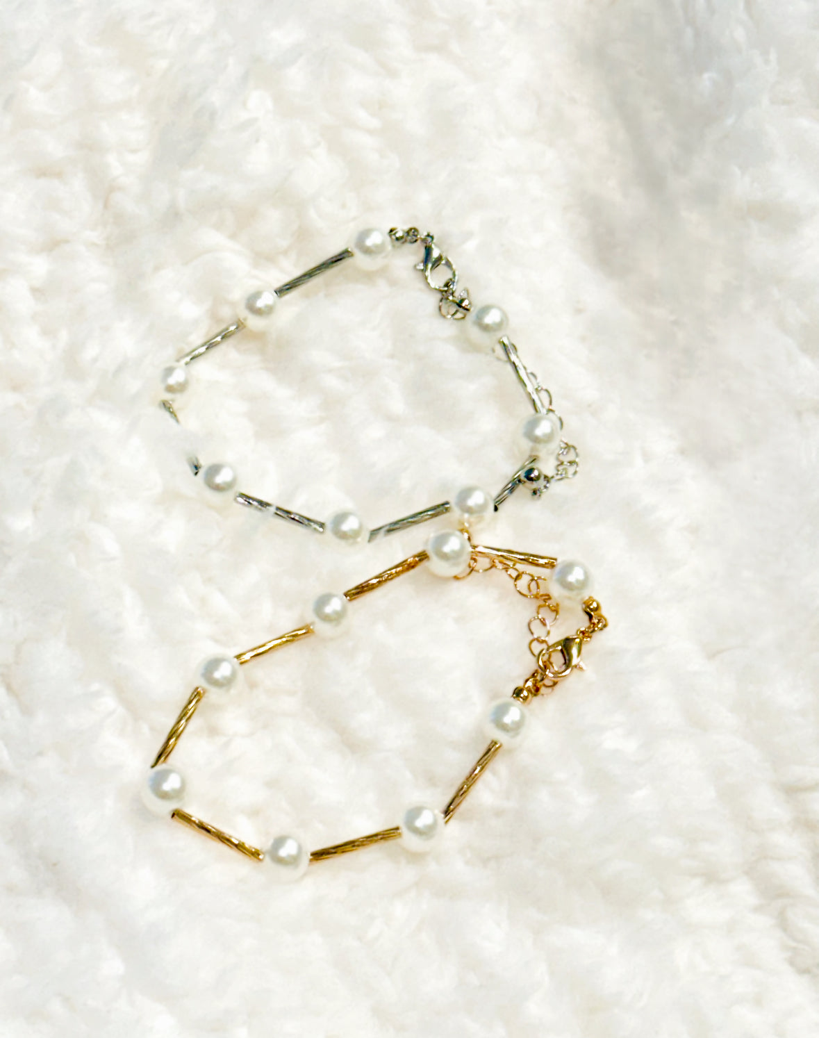 Dainty Silver Pearl Bracelet