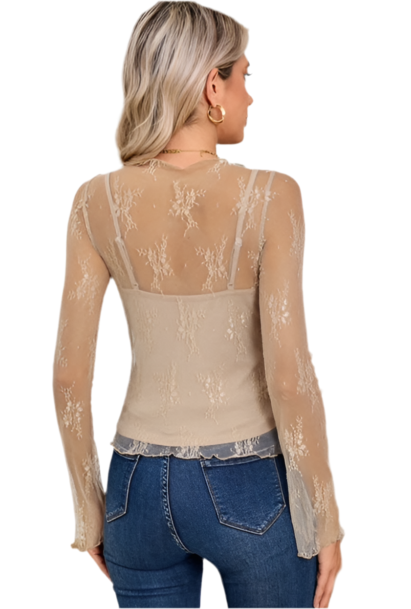 Floral Mesh Top