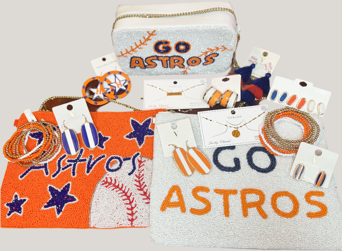 Orange, Gold and White Bead Stack Bracelets