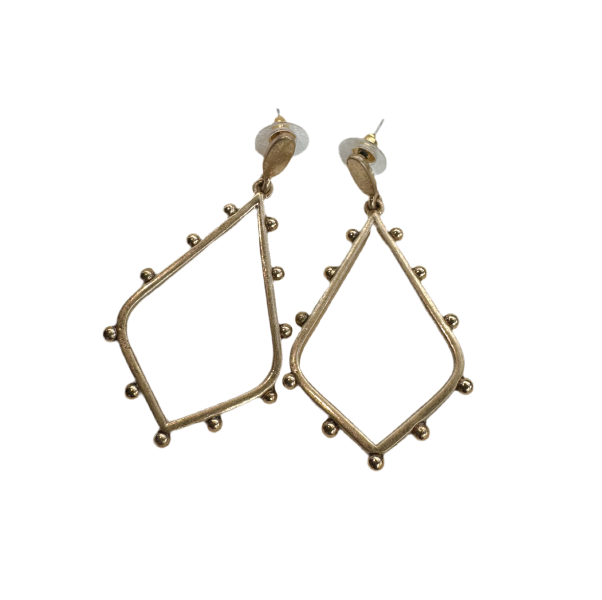 Brushed Gold & Quatrefoil Earrings