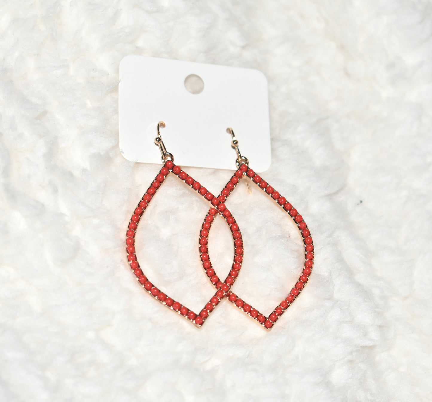 Red & Gold Tear Drop Earrings