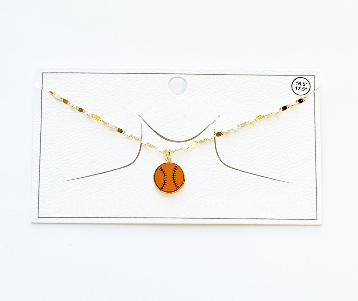 Baseball Gold Necklace