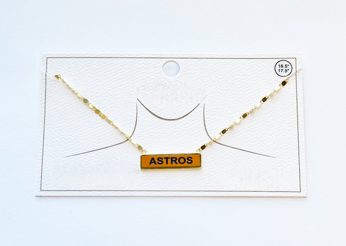 Astros Gold Block Necklace