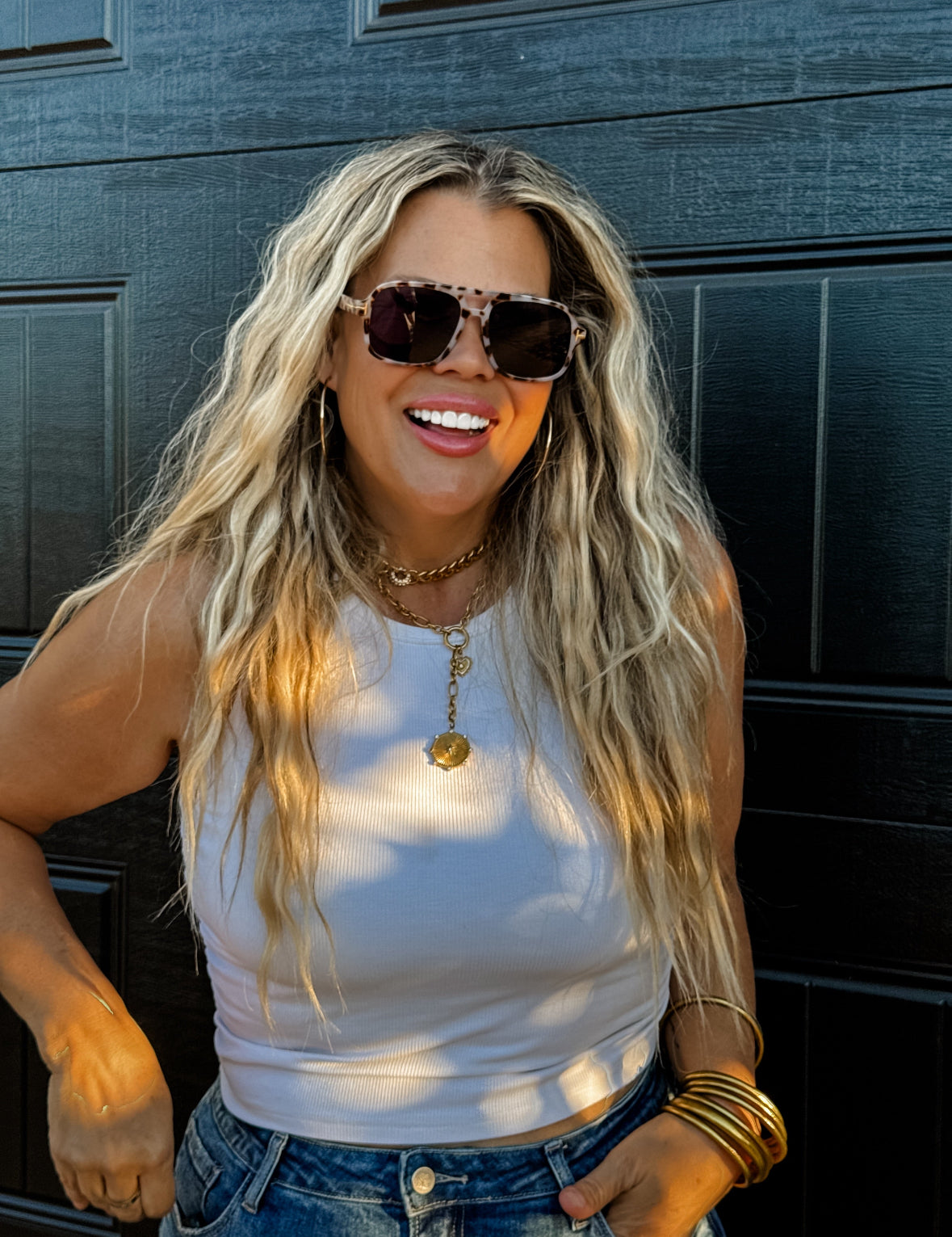 Retro Rays Ivory Marble Sunglasses