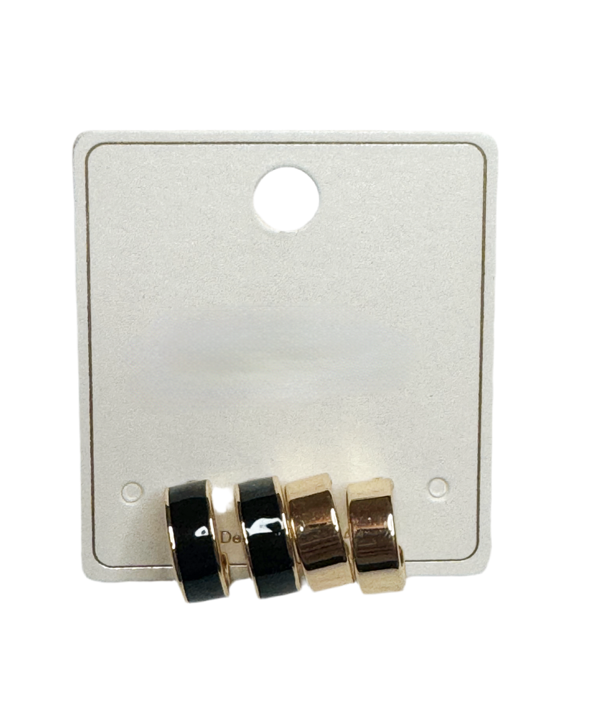 Mini Black & Gold Hoop Earrings