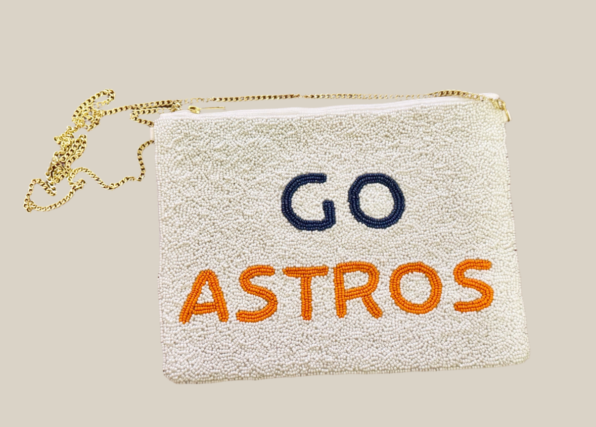 Go Astros Beaded Crossbody Bag
