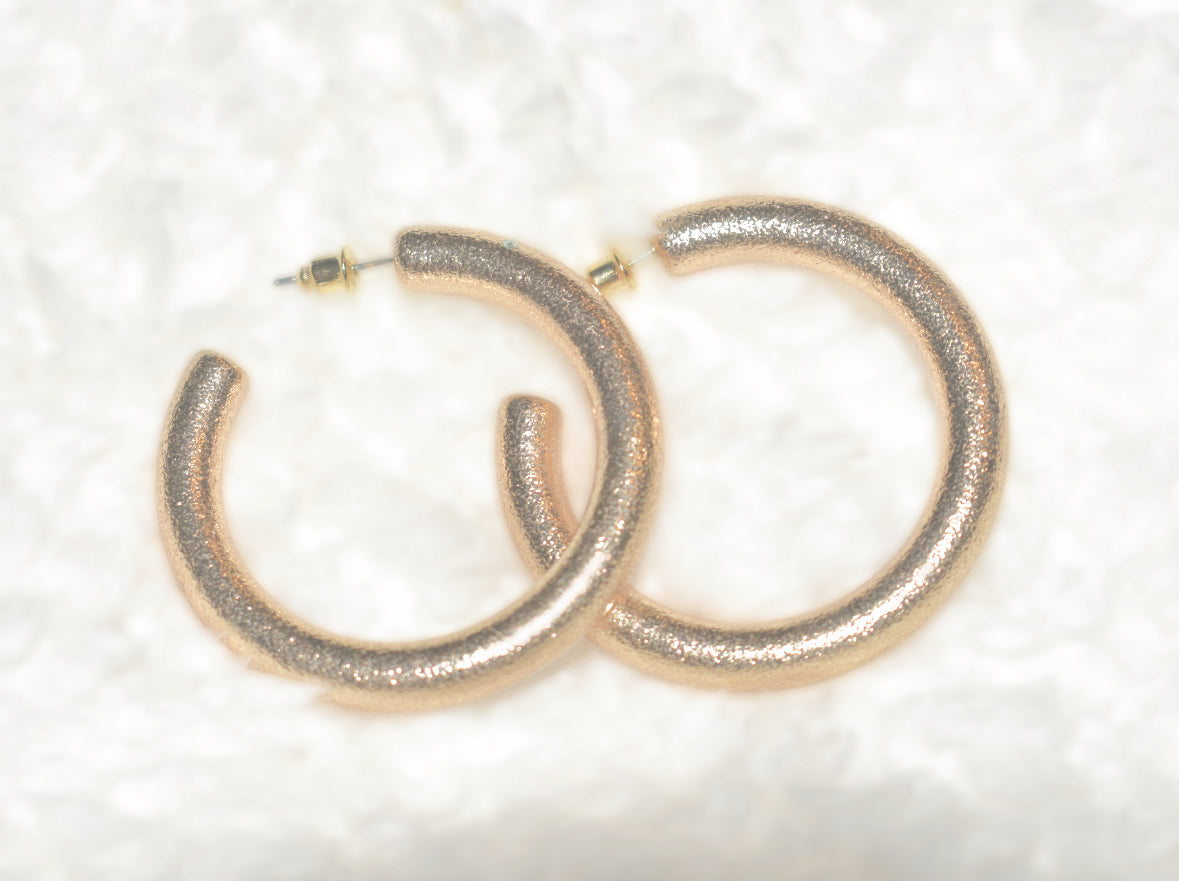 Matte Gold Tone Medium Hoops