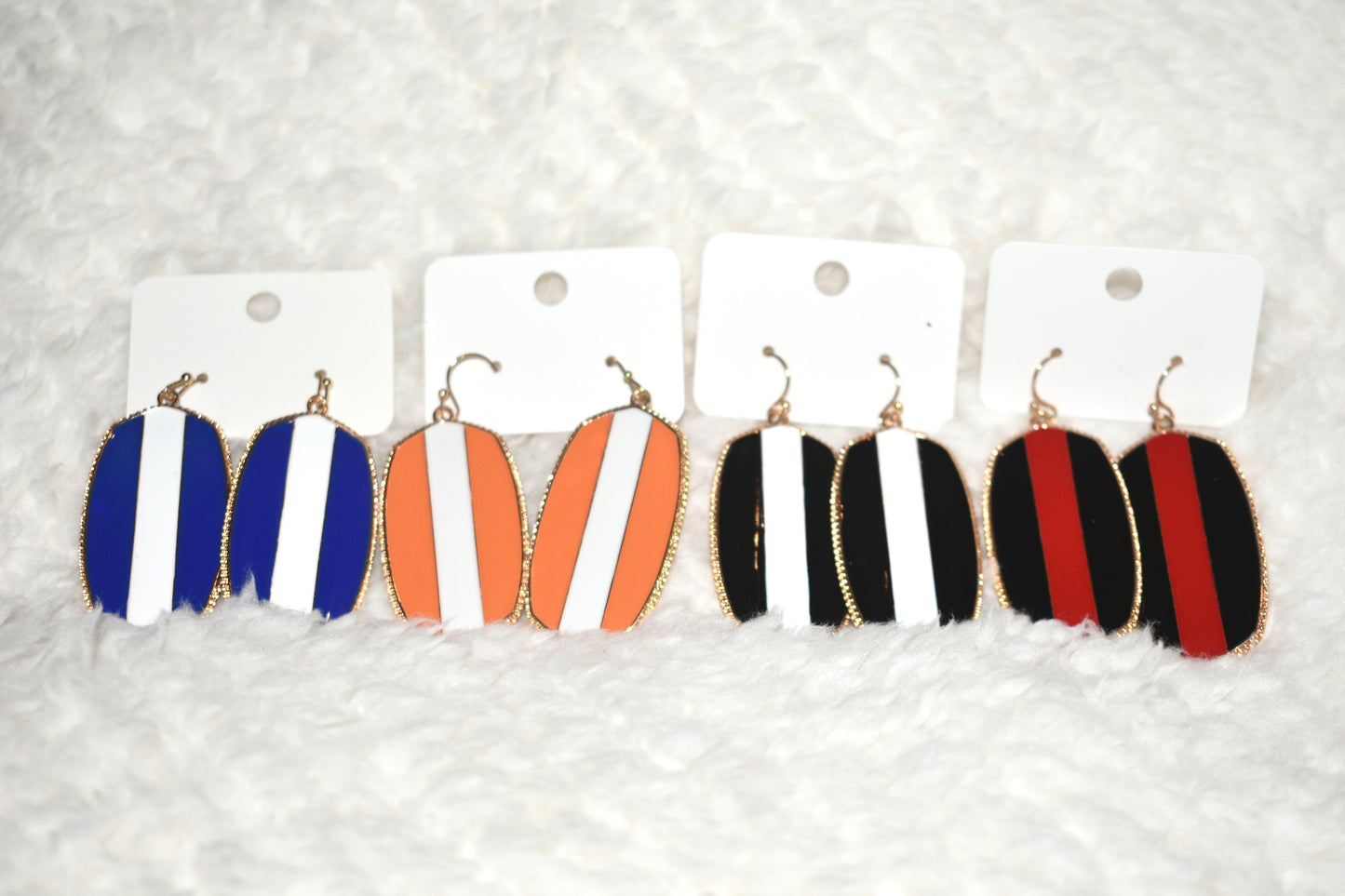 Orange and White Earrings