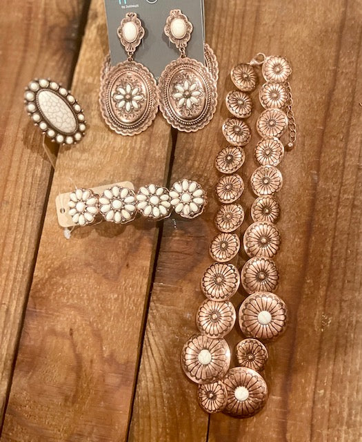 The Bronze Medallions with Ivory Stone Earrings