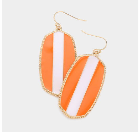 Orange and White Earrings