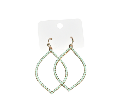 Teal & Gold Tear Drop Earrings