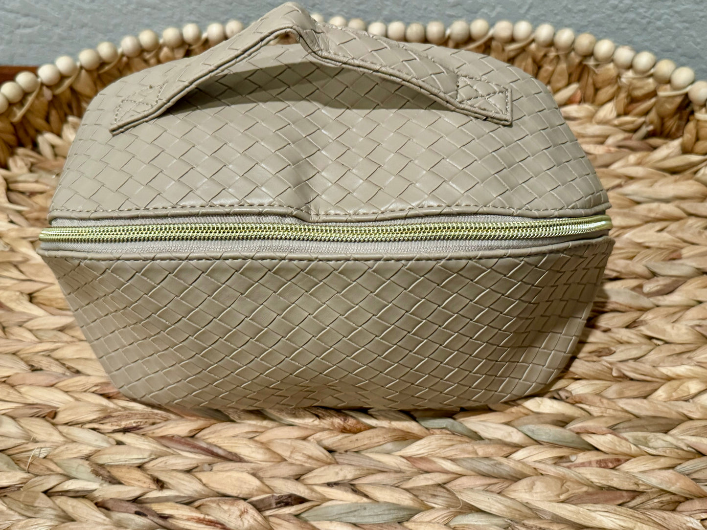 Woven Beige Travel Bag