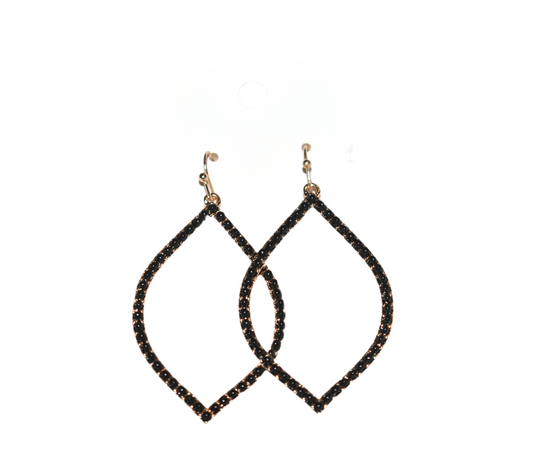 Black & Gold Tear Drop Earrings