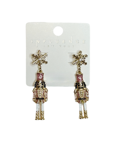 Charming Pink Nutcracker Earrings