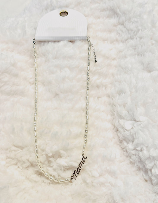 Silver Mama Pearl Necklace