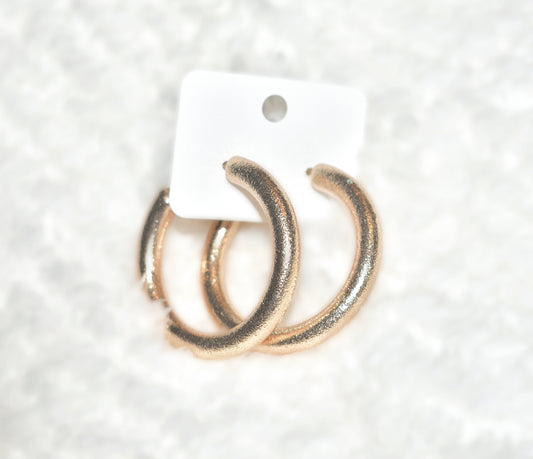 Matte Gold Tone Medium Hoops