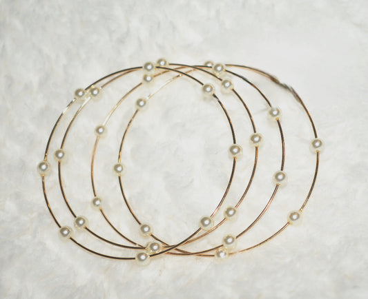 Gold and Pearl Bangles