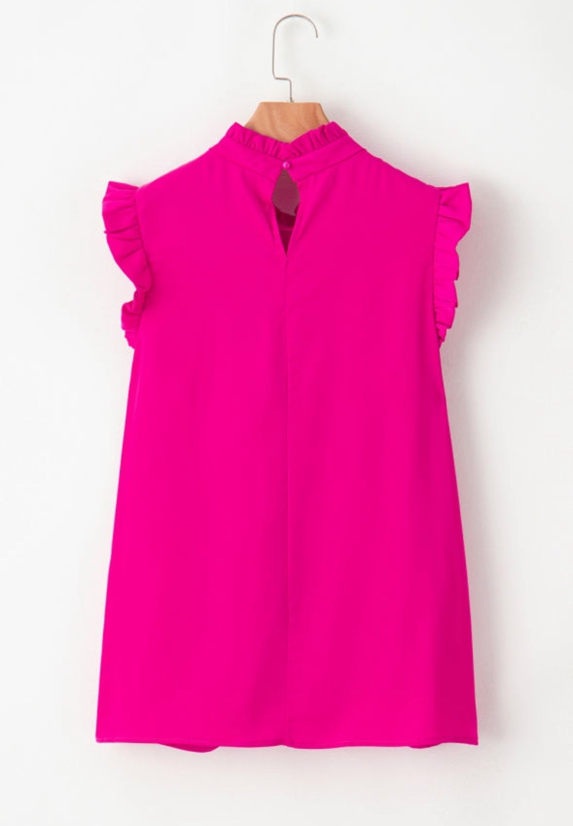 Pink Frilled Sleeveless Pleated Blouse