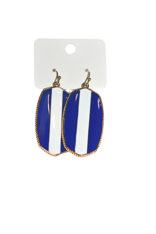 Stripe Blue & White Earrings