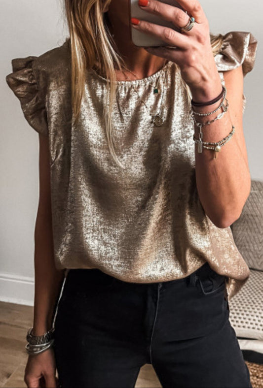 Gold Metallic Blouse