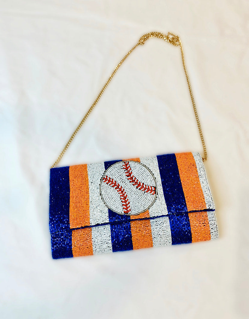Studded Astros Inspired Clutch