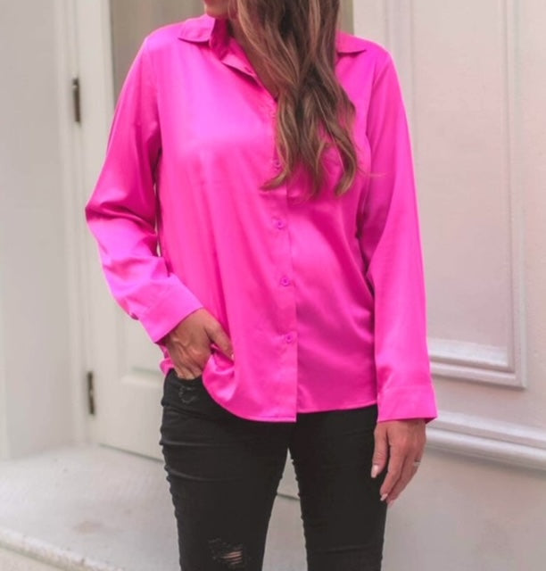 Pink Button Down Blouse