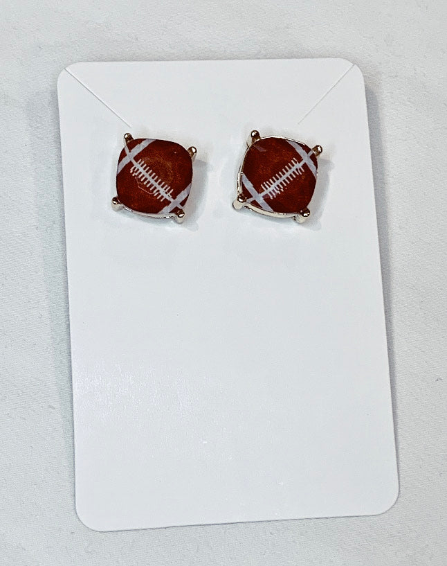 Oversized Football Stud Earrings