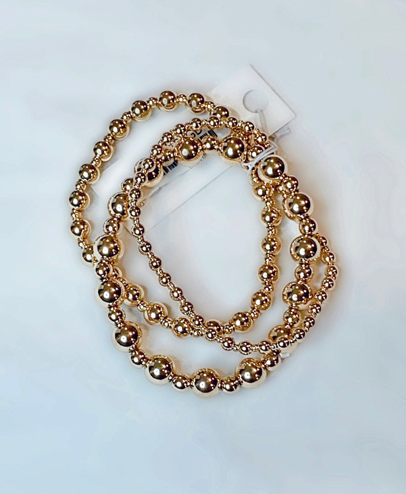 Gold Beaded Bracelet Stack