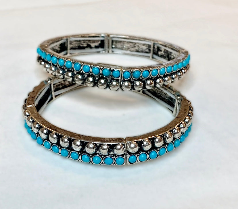 The Turquoise Studded Stretch Bangle