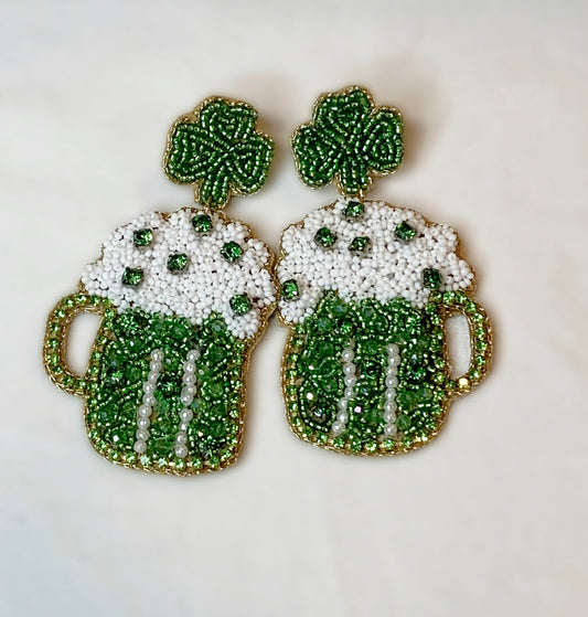 St. Patty's Day Beer Earrings